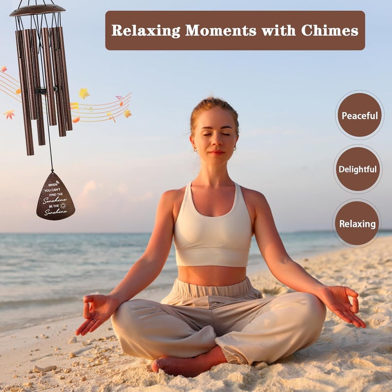 Soopau Get Well Gifts for Women Men, 32" Bronze Wind Chimes Inspirational Gifts for Women, Cheer Up Positive Sending You Sunshine Get Well Soon Gift Baskets - Image 3